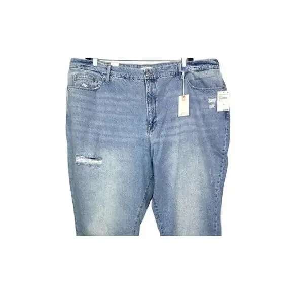 NWT Good American Good Boy Distressed Plus Curvy Straight Leg Jean 24 Blue #3039 - Picture 3 of 14